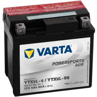 Varta YTX5L-BS - 4Ah / 80A - Motorradbatterie Powersports AGM