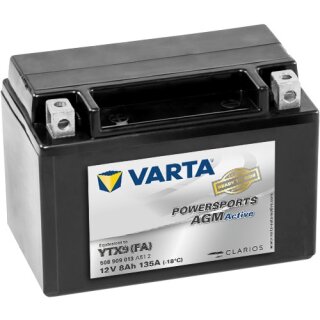 Varta YTX9-BS - 8Ah / 135A  - Motorradbatterie Powersports AGM