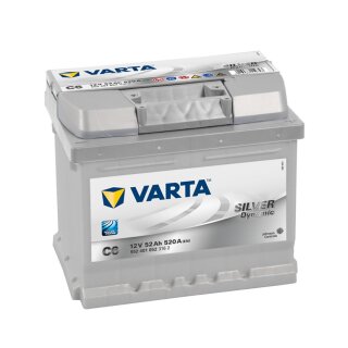 Varta C6 - Starterbatterie Silver Dynamic 12V / 52Ah / 520A