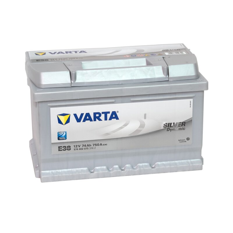 Varta E38 - Autobatterie Silver Dynamic 12V / 74Ah / 750A, 99,95 €